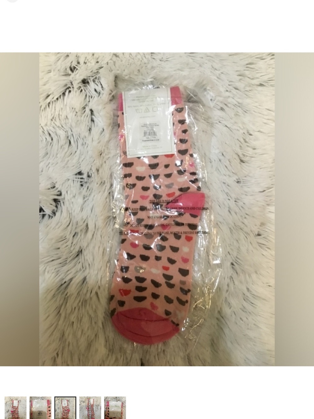 Vera Bradley Foxy Socks Blush Half Moons Pink One Size Fits Most NWT - Picture 7 of 9